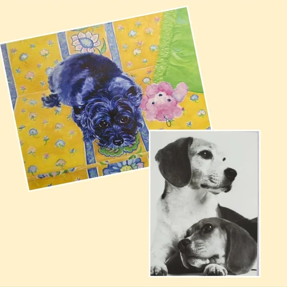 2 (two) Puppy Greeting Cards - Picture 1 of 5
